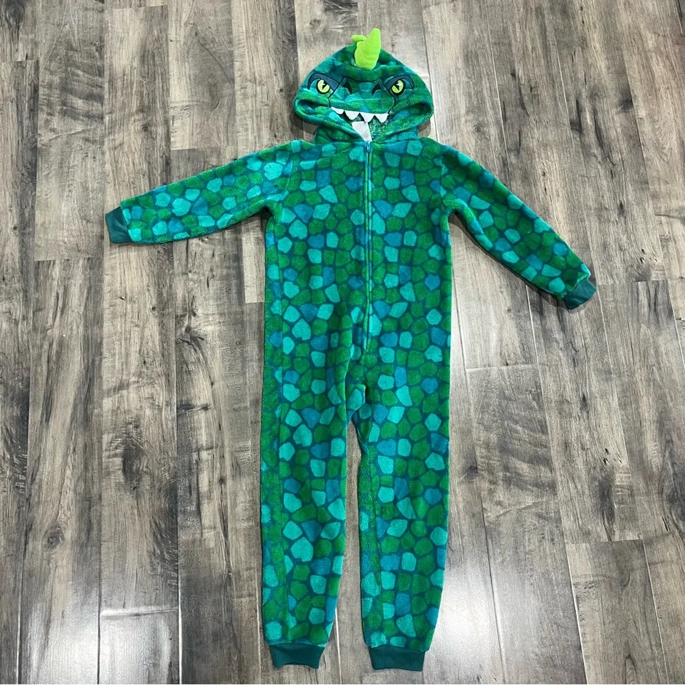 Boy's Green Dinosaur Blanket Sleeper costume by Saint Eve Size (5/6 ) SUPER SOFT